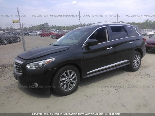 5N1AL0MM9DC343933 - 2013 INFINITI JX35 BLACK photo 2