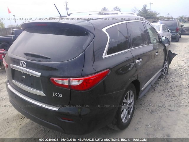 5N1AL0MM9DC343933 - 2013 INFINITI JX35 BLACK photo 4