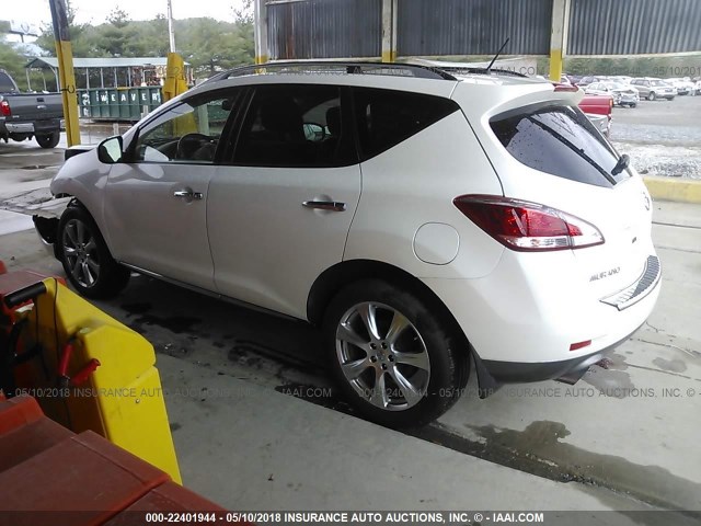 JN8AZ1MW1CW211986 - 2012 NISSAN MURANO S/SL/LE WHITE photo 3