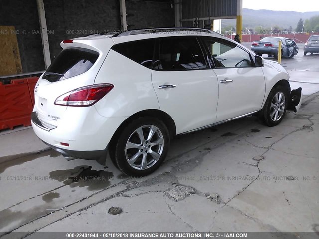 JN8AZ1MW1CW211986 - 2012 NISSAN MURANO S/SL/LE WHITE photo 4