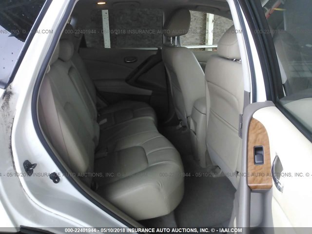 JN8AZ1MW1CW211986 - 2012 NISSAN MURANO S/SL/LE WHITE photo 8