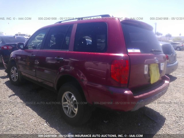 2HKYF18463H581400 - 2003 HONDA PILOT EX RED photo 3