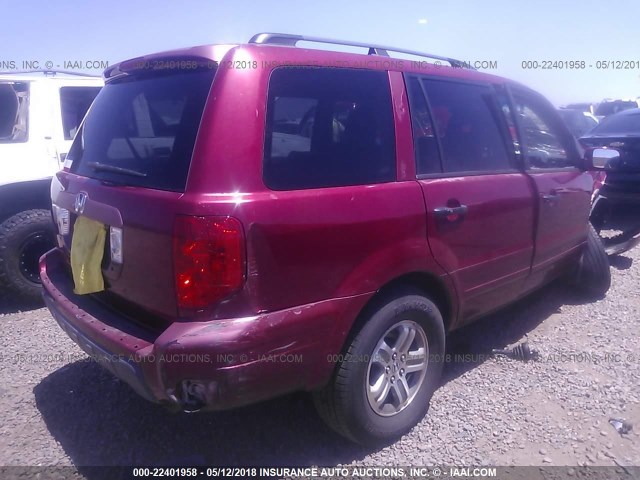 2HKYF18463H581400 - 2003 HONDA PILOT EX RED photo 4