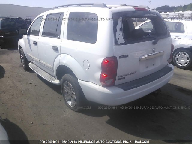 1D4HD58D04F189055 - 2004 DODGE DURANGO LIMITED WHITE photo 3