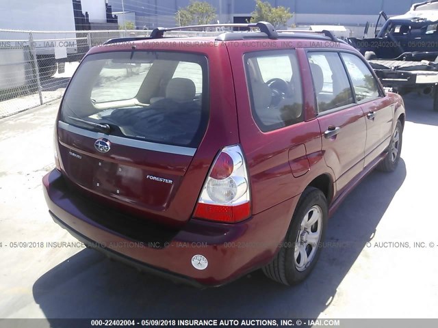 JF1SG63696H743070 - 2006 SUBARU FORESTER 2.5X RED photo 4