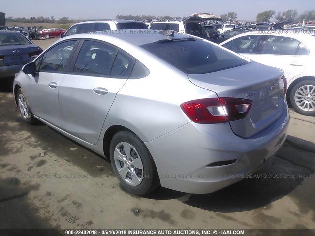 1G1BC5SM6G7290915 - 2016 CHEVROLET CRUZE LS SILVER photo 3