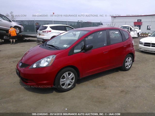 JHMGE8G28AS004680 - 2010 HONDA FIT RED photo 2