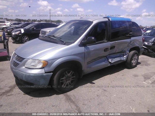 1D4GP25R35B168839 - 2005 DODGE CARAVAN SE BLUE photo 2