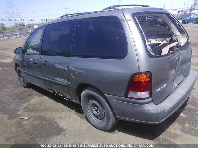 2FMZA51461BA98062 - 2001 FORD WINDSTAR LX GRAY photo 3