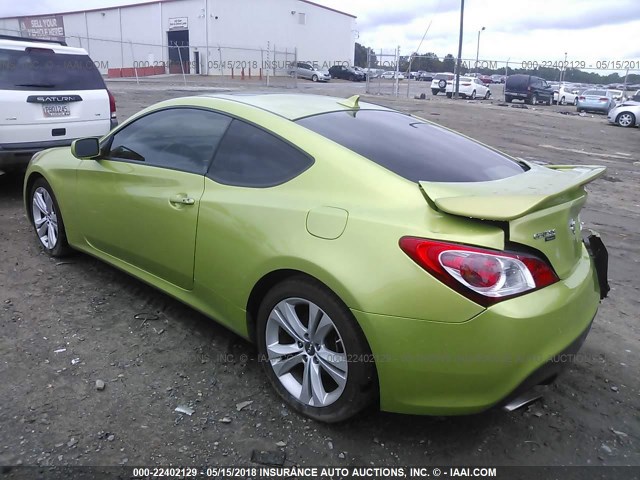 KMHHT6KD5AU041971 - 2010 HYUNDAI GENESIS COUPE 2.0T GREEN photo 3