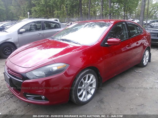 1C3CDFBH7DD641530 - 2013 DODGE DART SXT RED photo 2