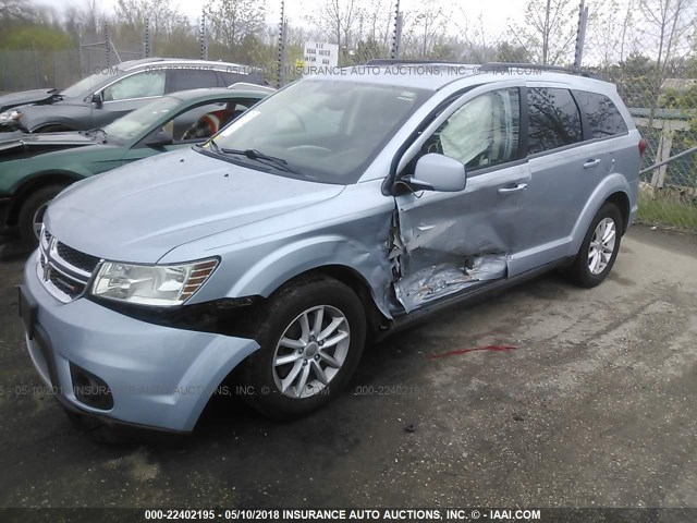 3C4PDCBB5DT597013 - 2013 DODGE JOURNEY SXT Light Blue photo 2