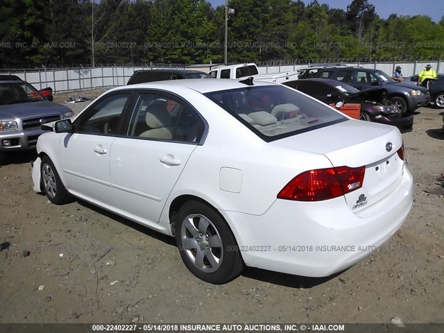 KNAGE228695333346 - 2009 KIA OPTIMA LX/EX WHITE photo 3