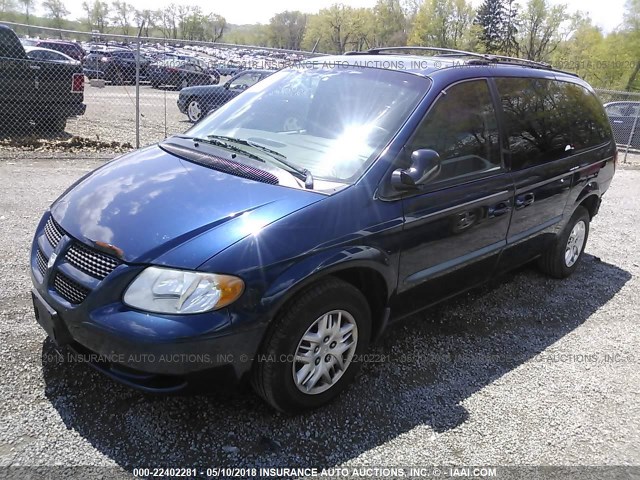 2B4GP34362R608837 - 2002 DODGE GRAND CARAVAN EL Dark Blue photo 2