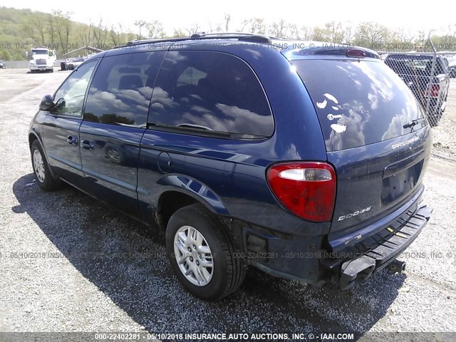 2B4GP34362R608837 - 2002 DODGE GRAND CARAVAN EL Dark Blue photo 3