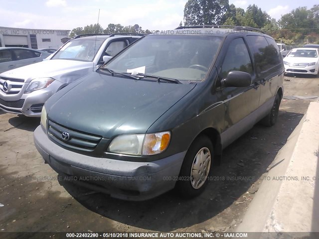 4T3ZF13C52U501627 - 2002 TOYOTA SIENNA LE/XLE GREEN photo 2