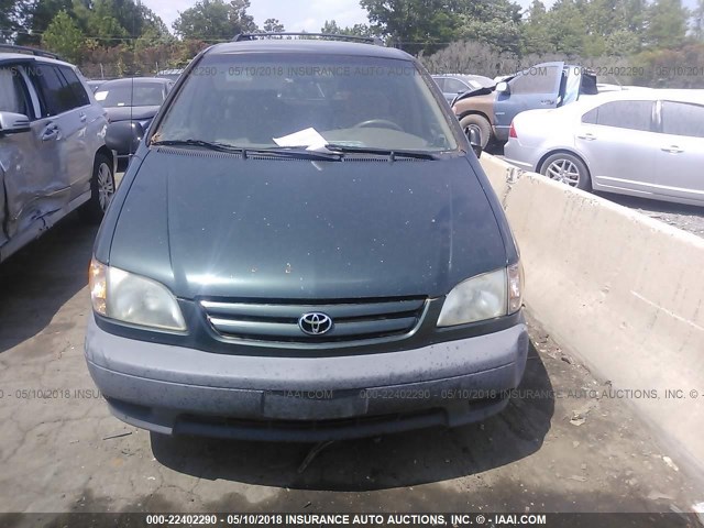 4T3ZF13C52U501627 - 2002 TOYOTA SIENNA LE/XLE GREEN photo 6