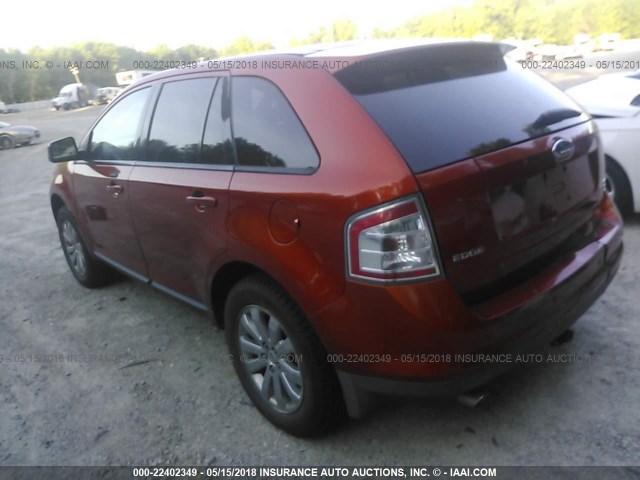 2FMDK49C27BA58230 - 2007 FORD EDGE SEL PLUS ORANGE photo 3