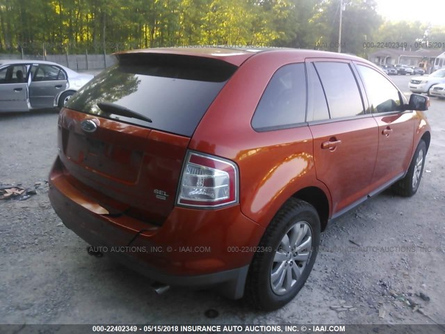 2FMDK49C27BA58230 - 2007 FORD EDGE SEL PLUS ORANGE photo 4