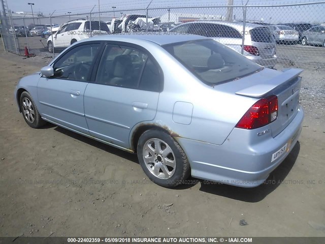 JHMES95604S009999 - 2004 HONDA CIVIC HYBRID Light Blue photo 3