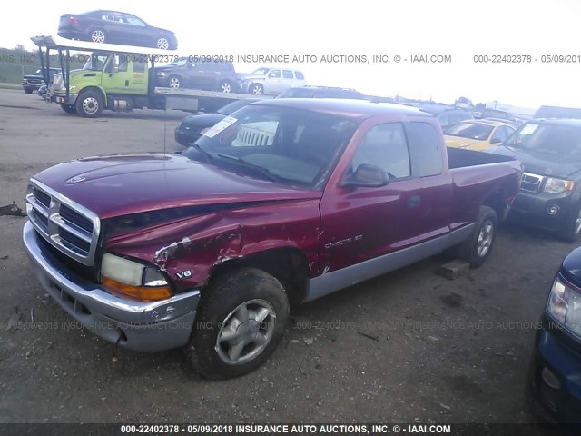 1B7GL22XXWS650169 - 1998 DODGE DAKOTA RED photo 2