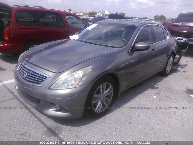 JN1CV6AP9AM407356 - 2010 INFINITI G37 SPORT GRAY photo 2