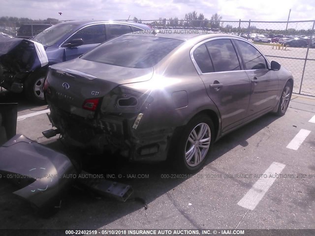 JN1CV6AP9AM407356 - 2010 INFINITI G37 SPORT GRAY photo 4