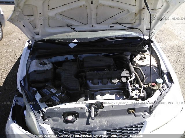 1HGEM22164L039807 - 2004 HONDA CIVIC DX VP WHITE photo 10