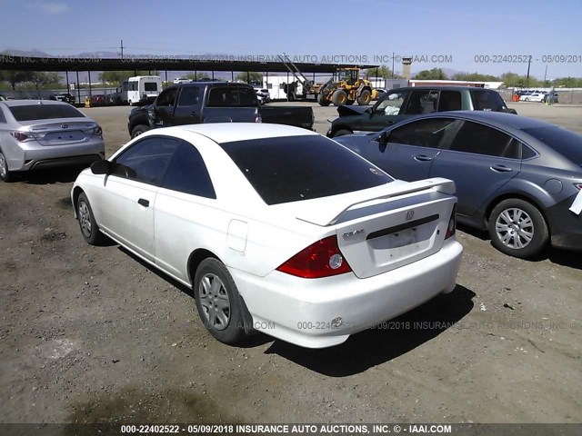 1HGEM22164L039807 - 2004 HONDA CIVIC DX VP WHITE photo 3
