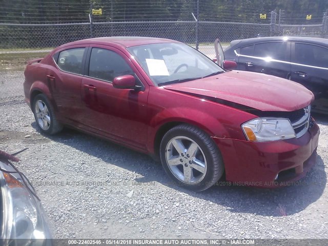 1C3CDZEG9CN329688 - 2012 DODGE AVENGER SXT RED photo 1