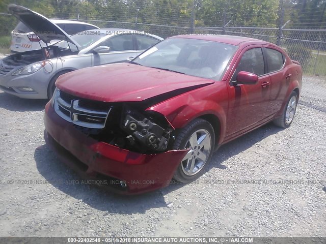 1C3CDZEG9CN329688 - 2012 DODGE AVENGER SXT RED photo 2