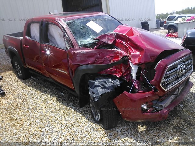 5TFCZ5AN1HX102601 - 2017 TOYOTA TACOMA DBL CAB/SR/TRDSPT/OR/PRO მუქწითელი ფოტო 1