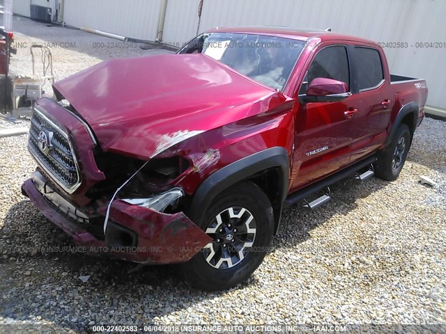 5TFCZ5AN1HX102601 - 2017 TOYOTA TACOMA DBL CAB/SR/TRDSPT/OR/PRO მუქწითელი ფოტო 2