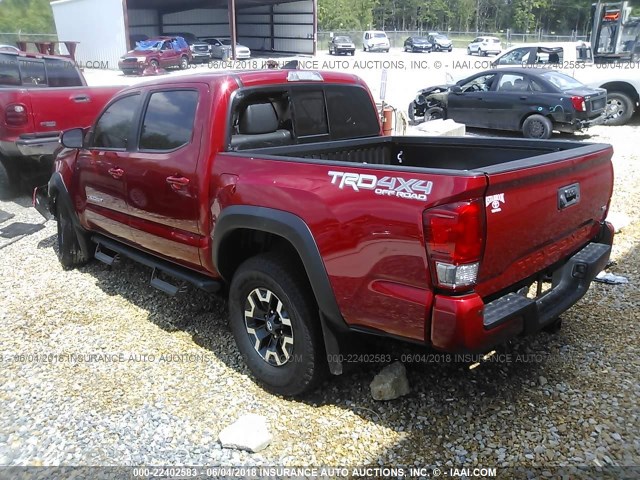 5TFCZ5AN1HX102601 - 2017 TOYOTA TACOMA DBL CAB/SR/TRDSPT/OR/PRO მუქწითელი ფოტო 3