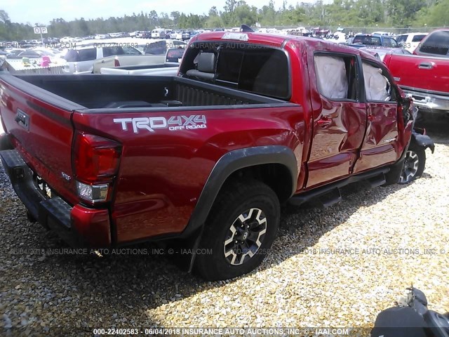 5TFCZ5AN1HX102601 - 2017 TOYOTA TACOMA DBL CAB/SR/TRDSPT/OR/PRO მუქწითელი ფოტო 4