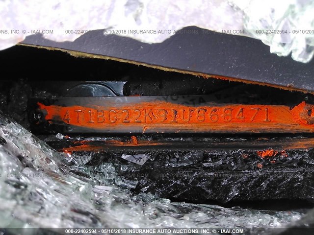 4T1BG22K91U868471 - 2001 TOYOTA CAMRY CE/LE/XLE TEAL photo 9