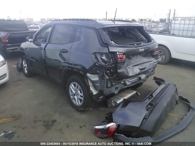 3C4NJCABXHT658850 - 2017 JEEP COMPASS SPORT GRAY photo 3