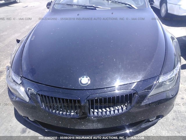 WBAEK134X6CN77353 - 2006 BMW 650 I BLACK photo 10