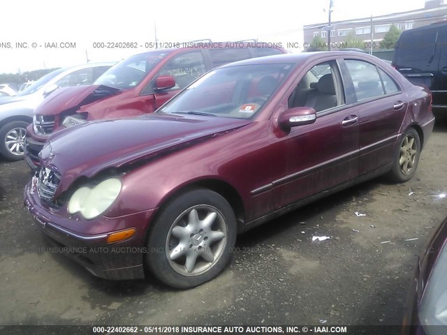 WDBRF81J34F531724 - 2004 MERCEDES-BENZ C 240 4MATIC BURGUNDY photo 2