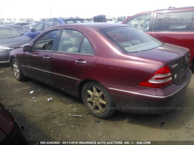 WDBRF81J34F531724 - 2004 MERCEDES-BENZ C 240 4MATIC BURGUNDY photo 3