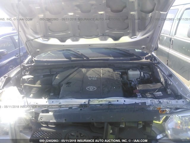 5TFLU4EN3DX064298 - 2013 TOYOTA TACOMA DOUBLE CAB ნაცრისფერი ფოტო 10