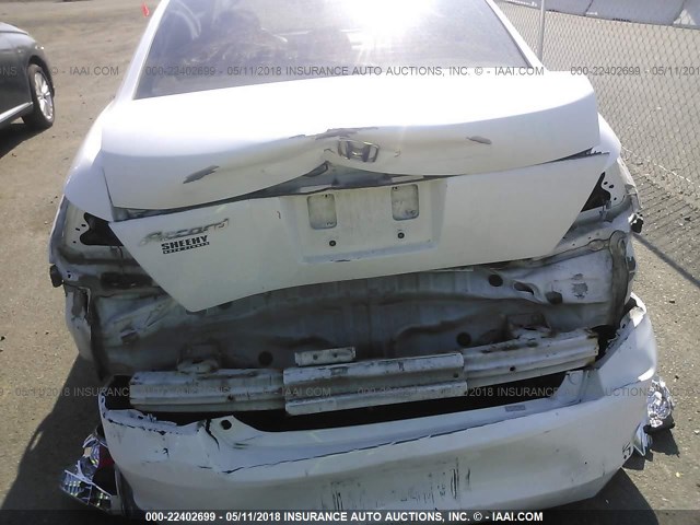 1HGCP26409A082691 - 2009 HONDA ACCORD LXP WHITE photo 6