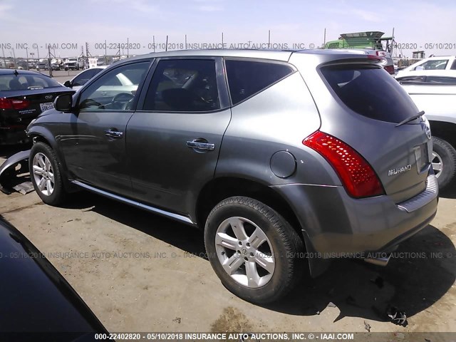 JN8AZ08W06W538226 - 2006 NISSAN MURANO SL/SE/S GRAY photo 3