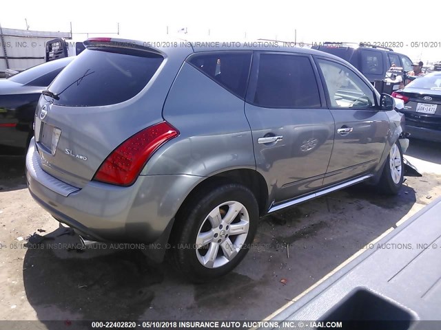 JN8AZ08W06W538226 - 2006 NISSAN MURANO SL/SE/S GRAY photo 4