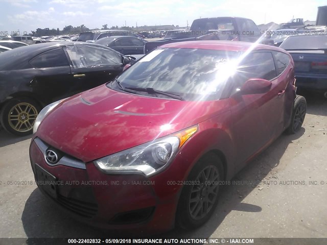 KMHTC6AD7DU136371 - 2013 HYUNDAI VELOSTER RED photo 2