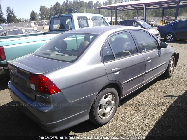 JHMES96655S018651 - 2005 HONDA CIVIC HYBRID SILVER photo 4