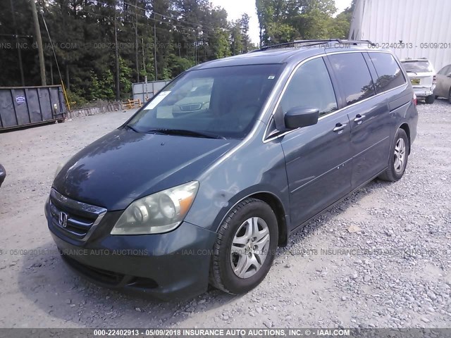 5FNRL38766B438808 - 2006 HONDA ODYSSEY EXL ნაცრისფერი ფოტო 2