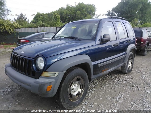 1J4GK48K05W621548 - 2005 JEEP LIBERTY SPORT 蓝色 照片 2
