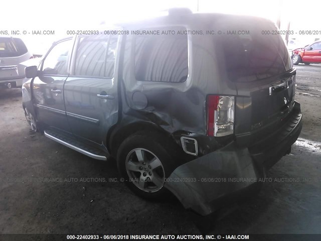 5FNYF3H78BB005875 - 2011 HONDA PILOT EXLN GRAY photo 3