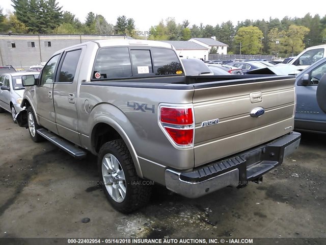 1FTFW1EF0BFC98870 - 2011 FORD F150 SUPERCREW TAN photo 3